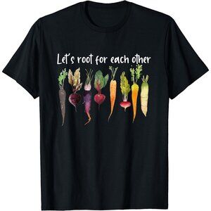 💕 3/$25 💕 NWOT Let's Root For Each Other Garden Women's T-Shirt Black 3XL